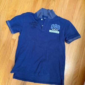 GAP Cotton Polo Tee with Embroidered Skull back - youth Large